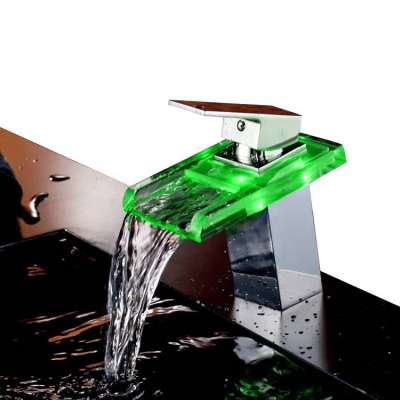 Glass Sensor Water Dispens Basin Faucet Led Wall Hung Faucet